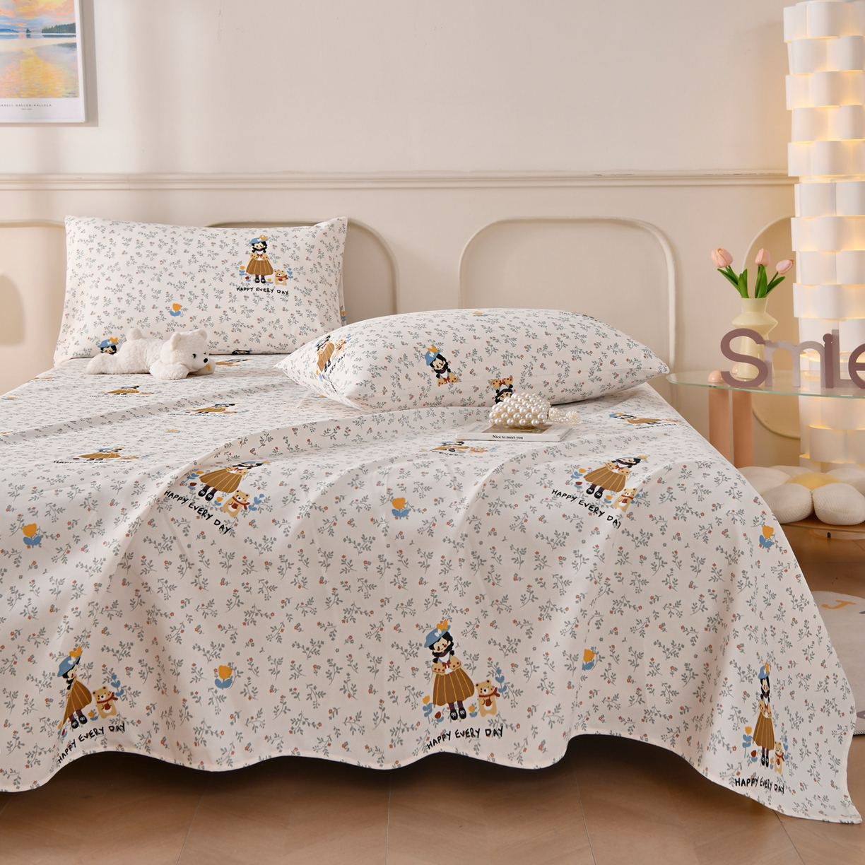 91家纺网 家纺一手货源 找家纺 （总）悠米悠家 2026新款工艺款印花老粗布床单单品床单床单单件凉席席子