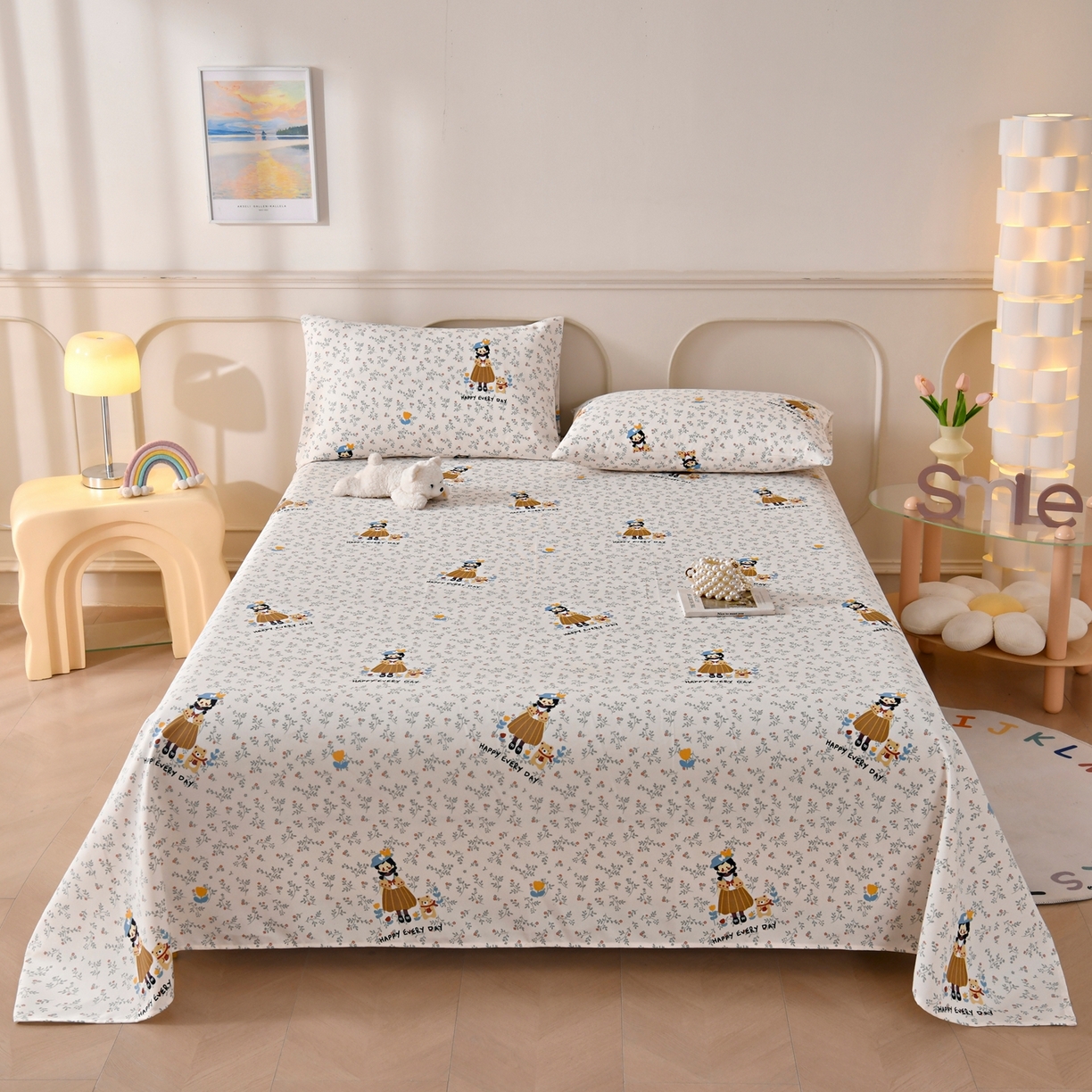 91家纺网 家纺一手货源 找家纺 （总）悠米悠家 2026新款工艺款印花老粗布床单单品床单床单单件凉席席子