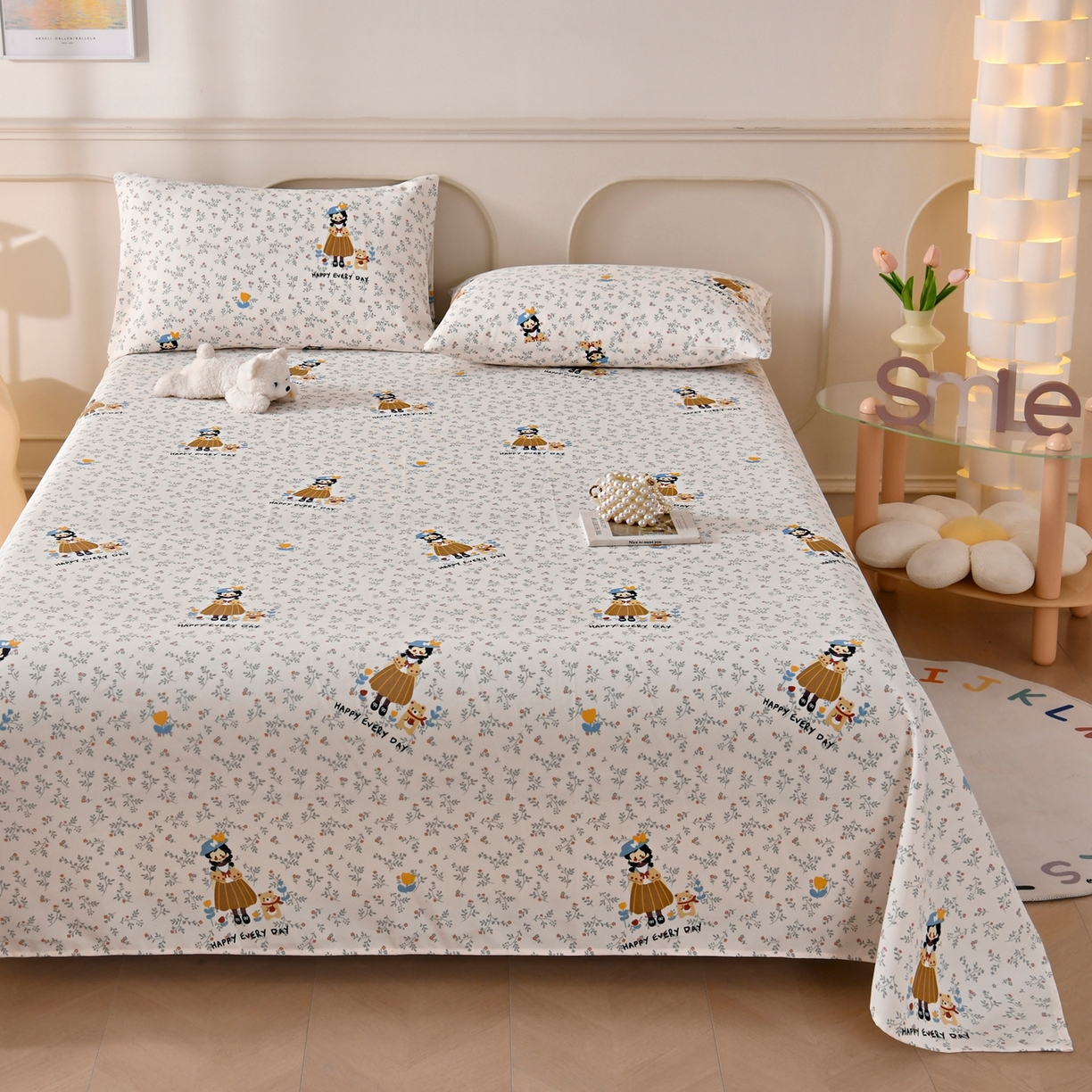 91家纺网 家纺一手货源 找家纺 （总）悠米悠家 2026新款工艺款印花老粗布床单单品床单床单单件凉席席子