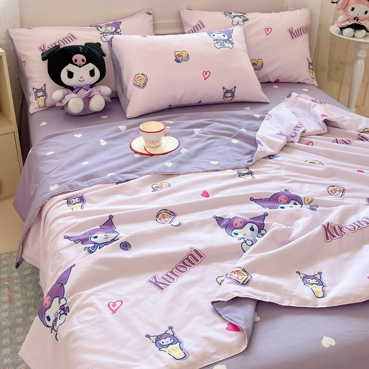 91家纺网 家纺一手货源 找家纺 （总）博雅 2026春夏新款三丽鸥全棉夏被夏凉被空调被四件套