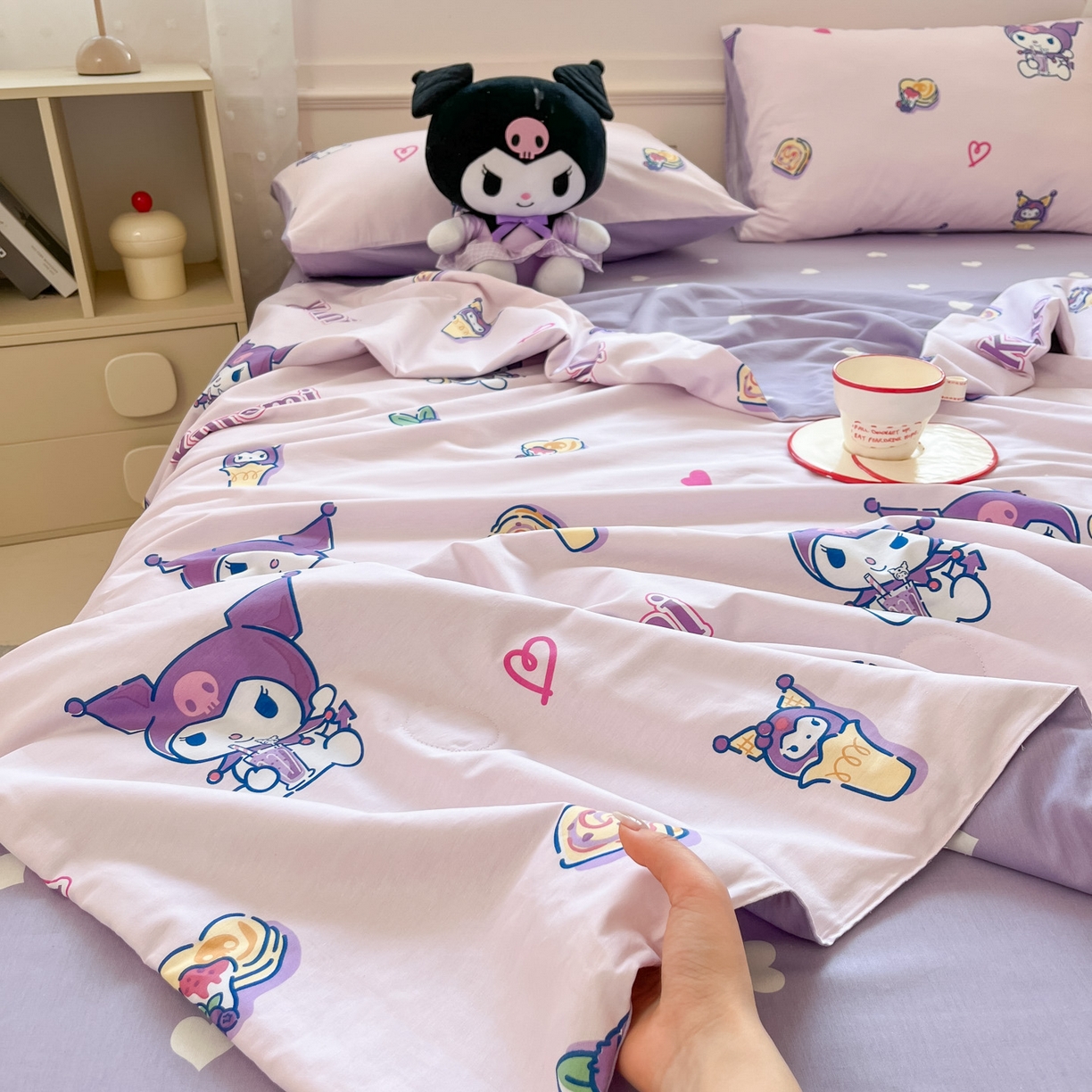 91家纺网 家纺一手货源 找家纺 （总）博雅 2026春夏新款三丽鸥全棉夏被夏凉被空调被四件套