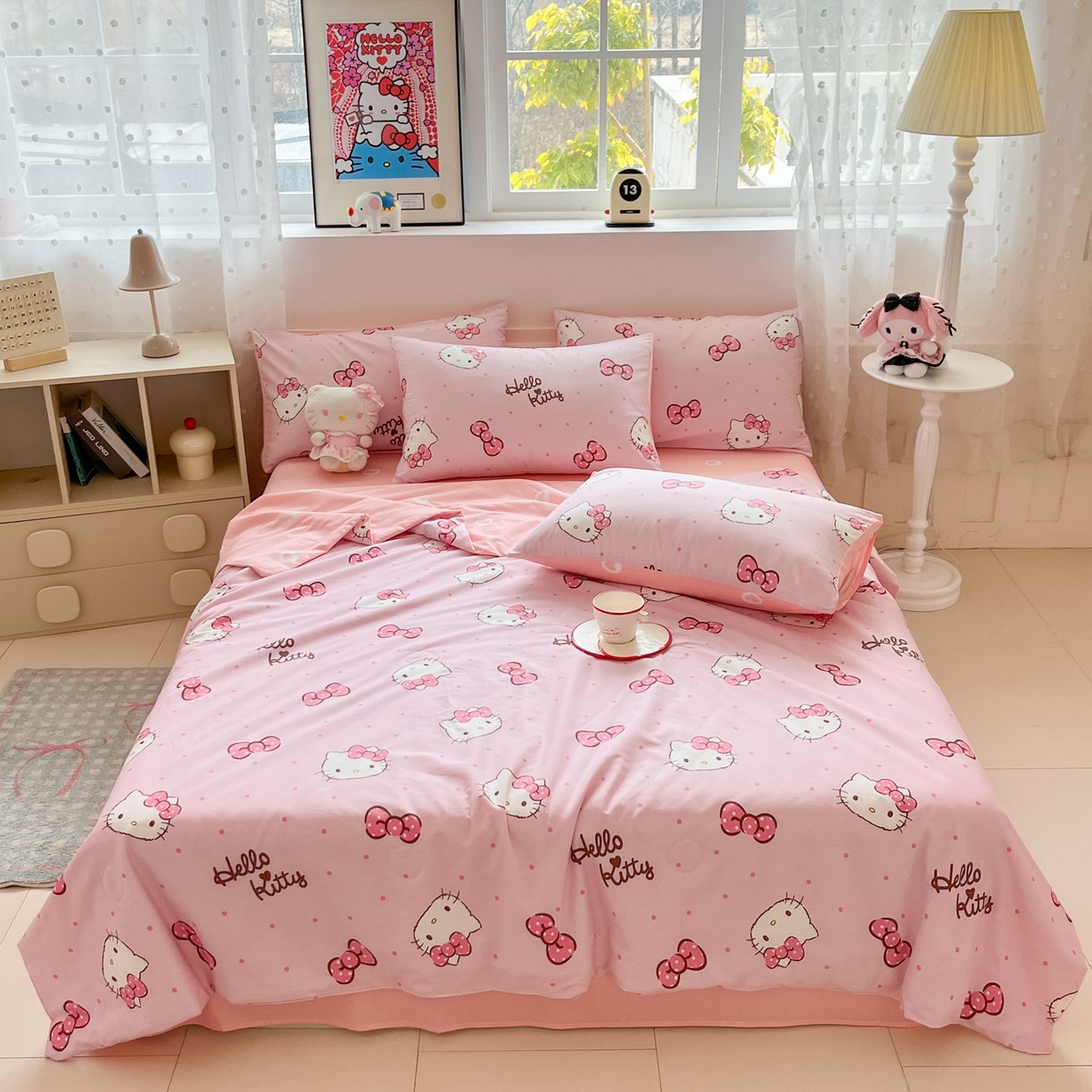 91家纺网 家纺一手货源 找家纺 （总）博雅 2026春夏新款三丽鸥全棉夏被夏凉被空调被四件套