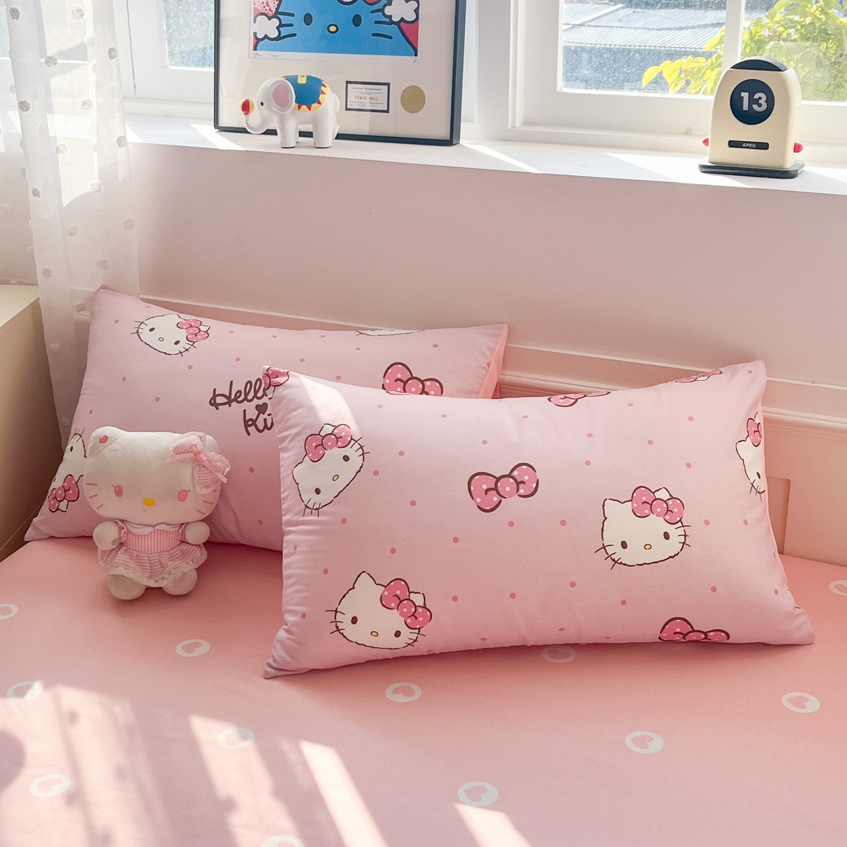 91家纺网 家纺一手货源 找家纺 博雅 2026春夏新款三丽鸥全棉夏被夏凉被空调被四件套 蝴蝶结KT