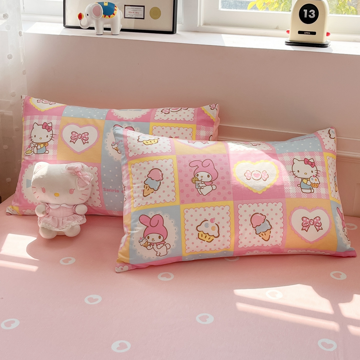 91家纺网 家纺一手货源 找家纺 博雅 2026春夏新款三丽鸥全棉夏被夏凉被空调被四件套 甜品格美乐蒂KT