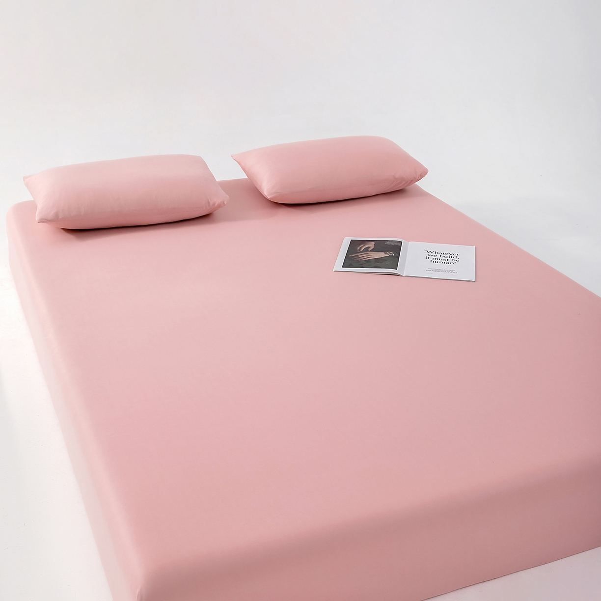 91家纺网 家纺一手货源 找家纺 北部居 2026新款针织棉单床笠 曙光粉