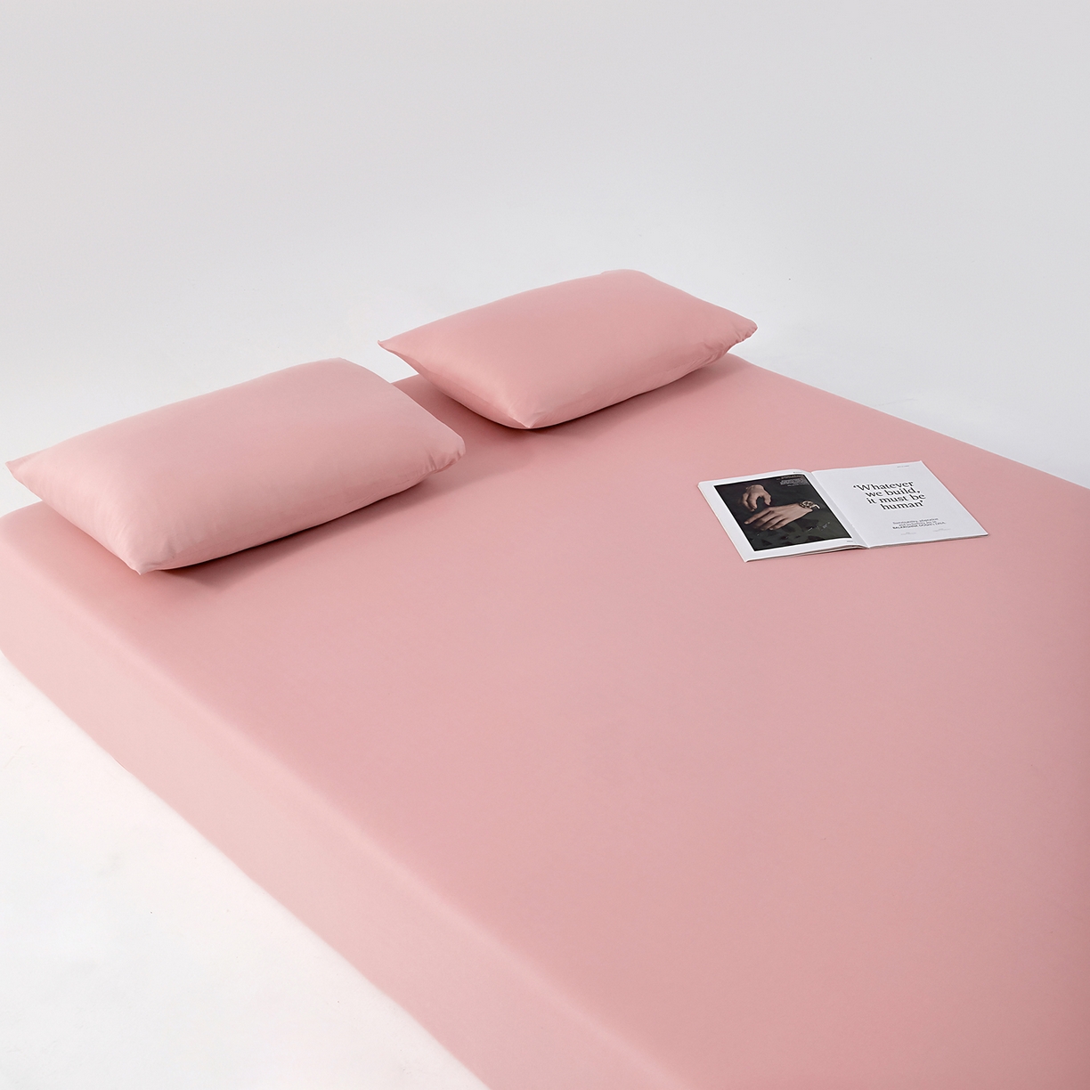 91家纺网 家纺一手货源 找家纺 北部居 2026新款针织棉单床笠 曙光粉