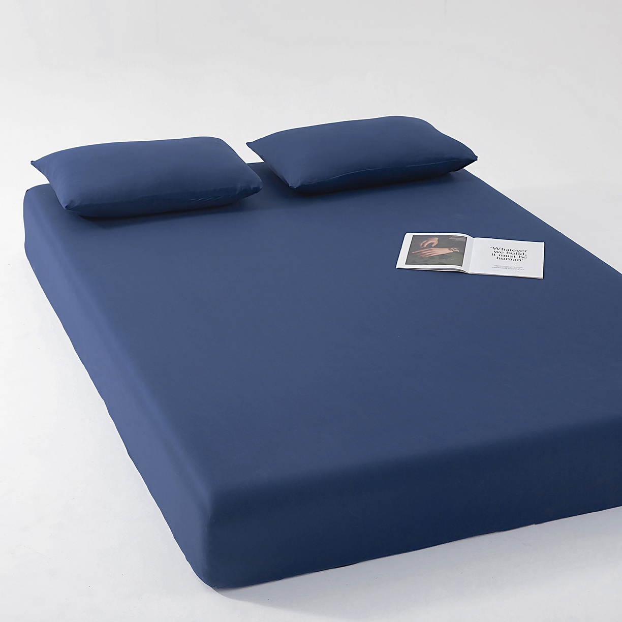 91家纺网 家纺一手货源 找家纺 北部居 2026新款针织棉单床笠 静海蓝