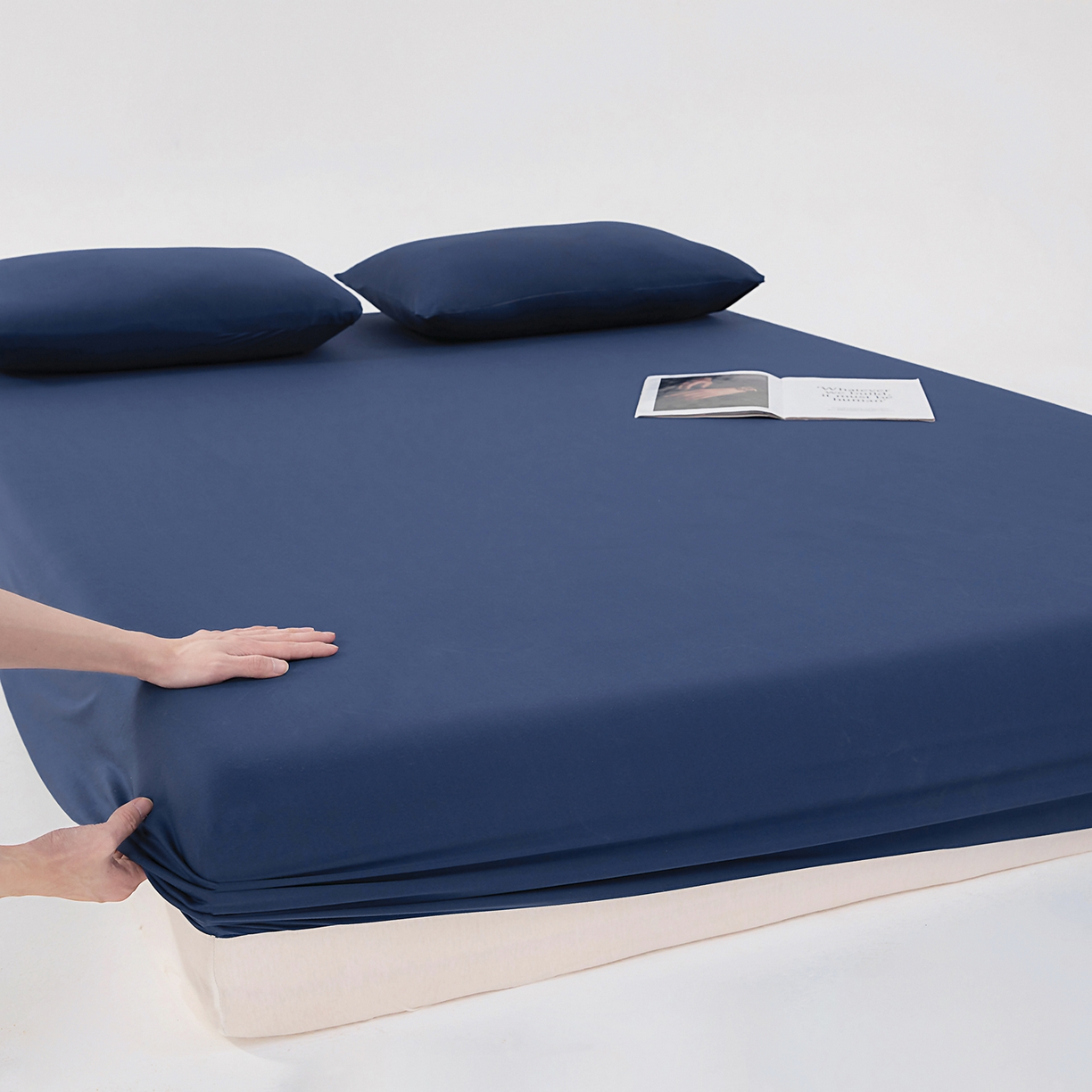 北部居 2026新款针织棉单床笠 静海蓝