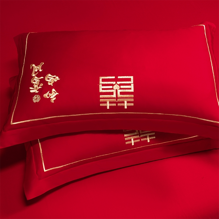 91家纺网 家纺一手货源 找家纺 （总）千禧家纺 2025新款双面长绒棉提花工艺重工刺绣婚庆多件套