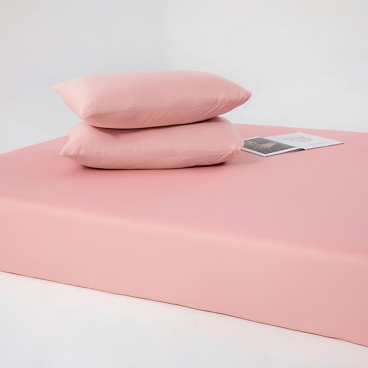 91家纺网 家纺一手货源 找家纺 北部居 2026新款针织棉单床笠 曙光粉