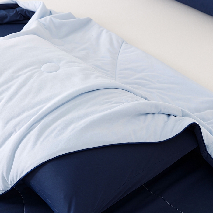 91家纺网 家纺一手货源 找家纺 优被业 2026新款云感凉感丝夏凉被  抗菌防螨超清爽 冰柔-深睡蓝