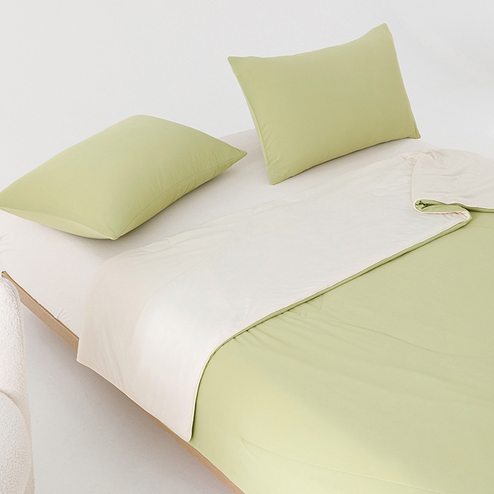 91家纺网 家纺一手货源 找家纺 优被业 2026新款云感凉感丝夏凉被  抗菌防螨超清爽 冰柔-抹茶绿