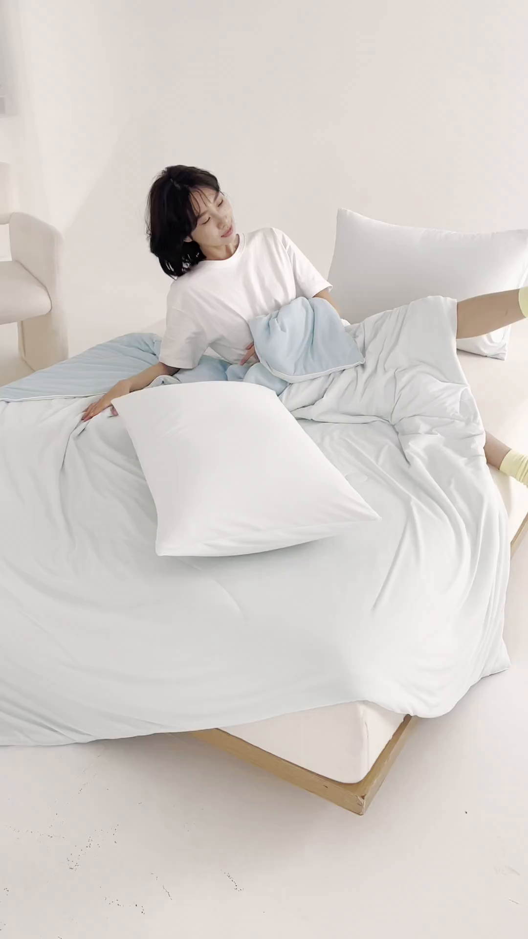 91家纺网 家纺一手货源 找家纺 优被业 2026新款云感凉感丝夏凉被  抗菌防螨超清爽 冰柔-海盐蓝