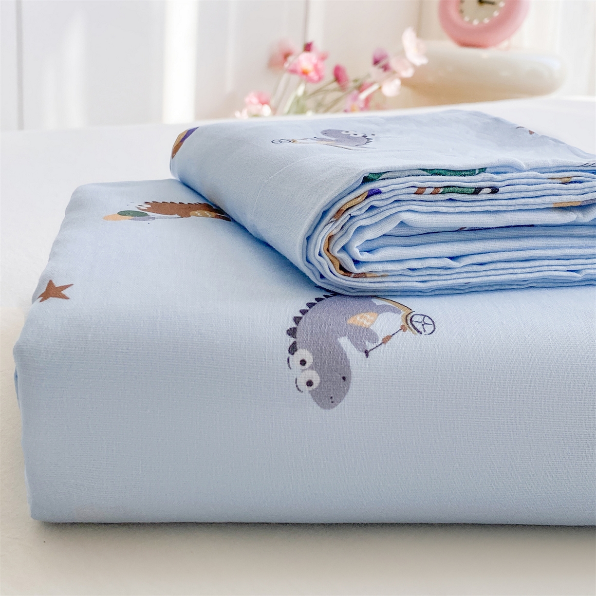 91家纺网 家纺一手货源 找家纺 （总）金喜 2026新款纯棉有氧A类全棉双层纱卡通床单