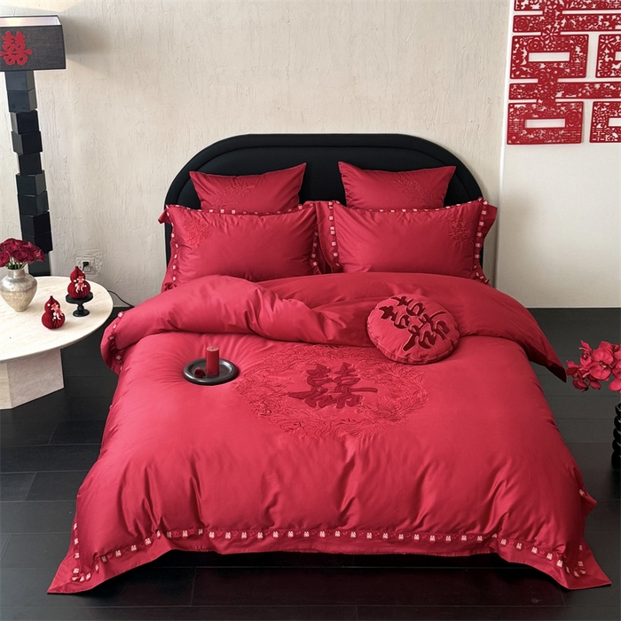 91家纺网 家纺一手货源 找家纺 （总）江涞  2026新款100S长绒棉高精密刺绣四件套 锦绣