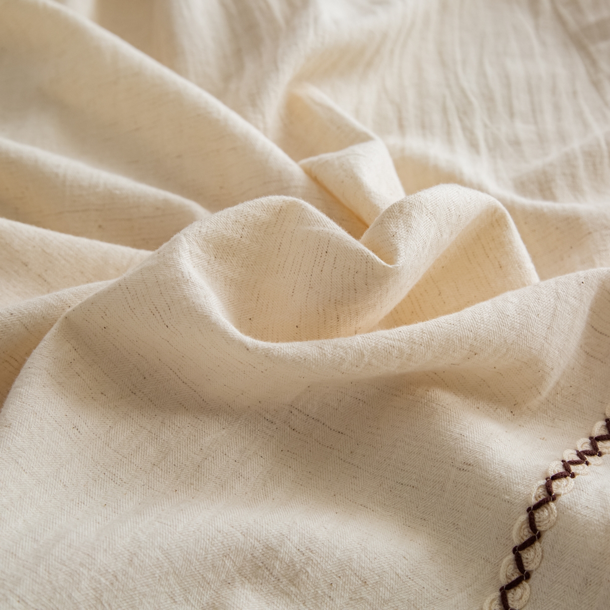 91家纺网 家纺一手货源 找家纺 （总）慕梵家居 2026春夏新款全棉棉麻简约纯色系列四件套-棉麻