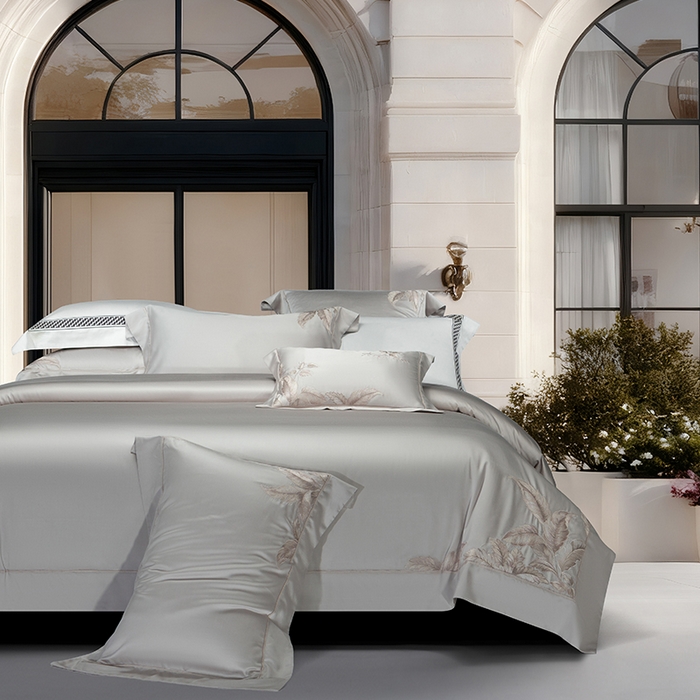 诗黛尔 2026春夏新款天丝刺绣流绪微梦系列四件套 流绪微梦-绅士灰