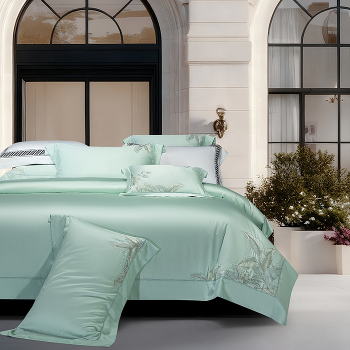 诗黛尔 2026春夏新款天丝刺绣流绪微梦系列四件套 流绪微梦-清新绿