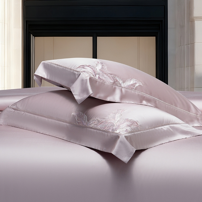 91家纺网 家纺一手货源 找家纺 诗黛尔 2026春夏新款天丝刺绣流绪微梦系列四件套 流绪微梦-淡雅紫