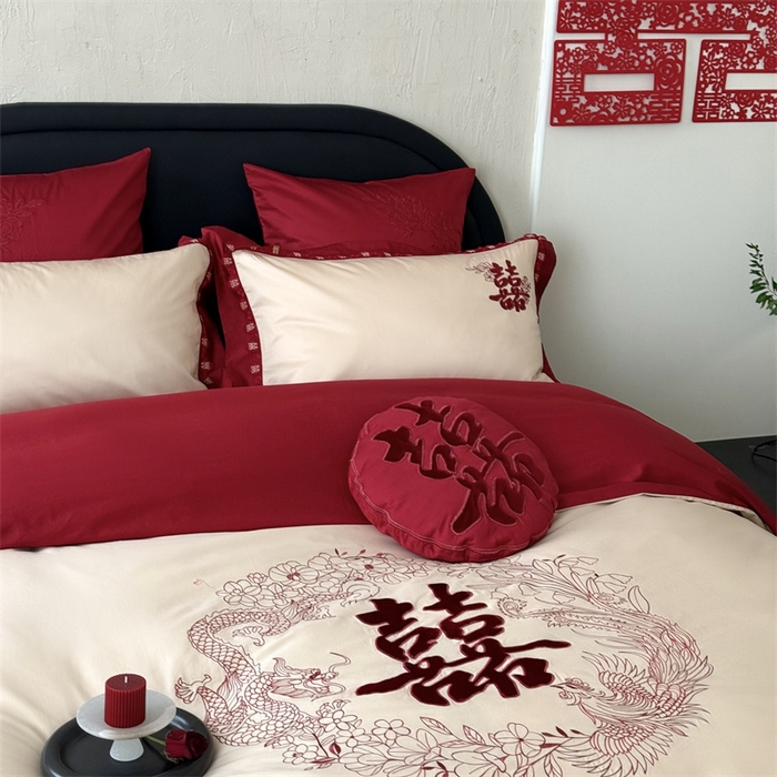 91家纺网 家纺一手货源 找家纺 （总）江涞  2026新款100S长绒棉高精密刺绣四件套 锦绣