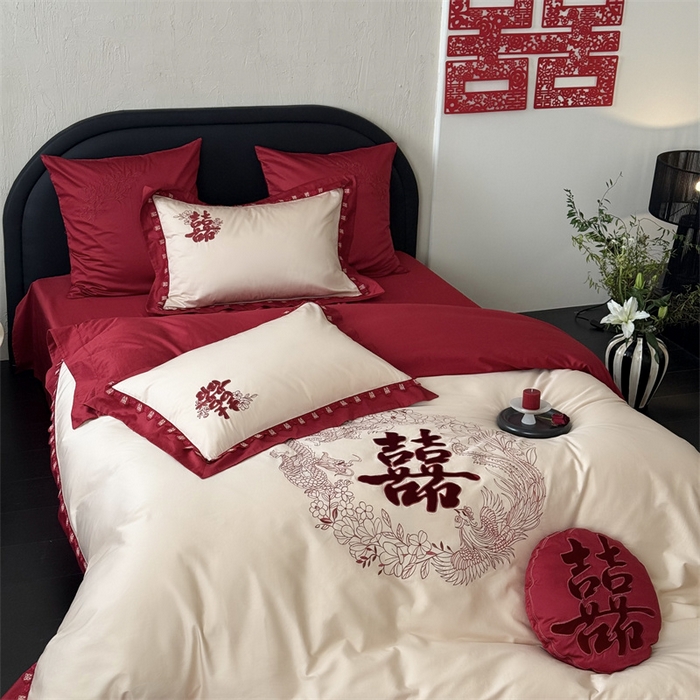 91家纺网 家纺一手货源 找家纺 （总）江涞  2026新款100S长绒棉高精密刺绣四件套 锦绣