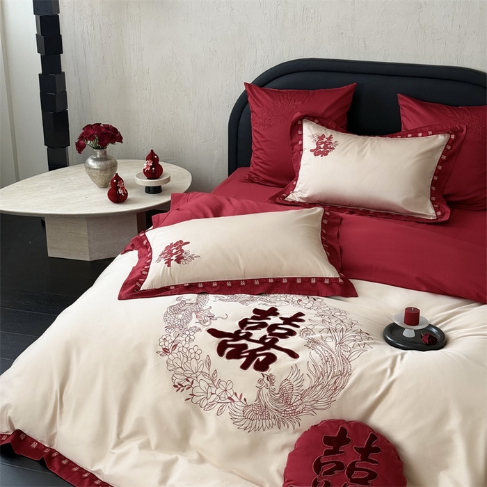 91家纺网 家纺一手货源 找家纺 （总）江涞  2026新款100S长绒棉高精密刺绣四件套 锦绣