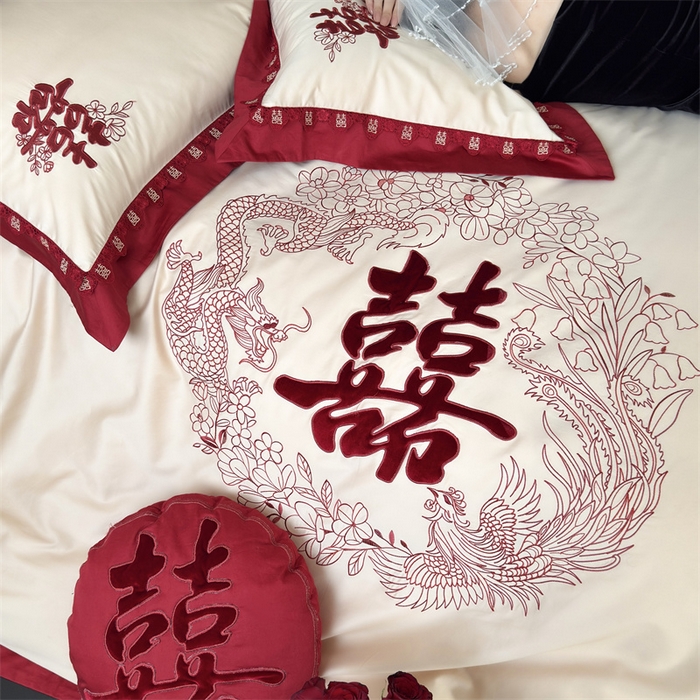 91家纺网 家纺一手货源 找家纺 （总）江涞  2026新款100S长绒棉高精密刺绣四件套 锦绣