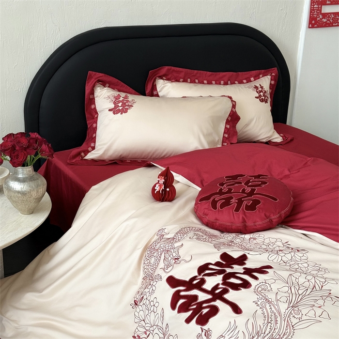 91家纺网 家纺一手货源 找家纺 （总）江涞  2026新款100S长绒棉高精密刺绣四件套 锦绣