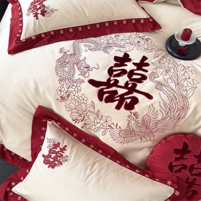 91家纺网 家纺一手货源 找家纺 （总）江涞  2026新款100S长绒棉高精密刺绣四件套 锦绣