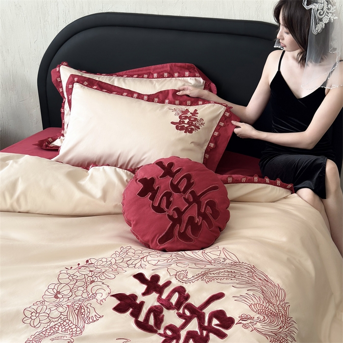 91家纺网 家纺一手货源 找家纺 （总）江涞  2026新款100S长绒棉高精密刺绣四件套 锦绣