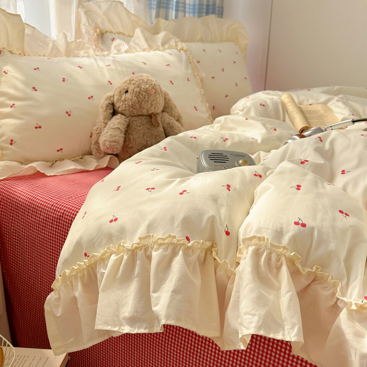 91家纺网 家纺一手货源 找家纺 （总）十里居 2026春夏新款lns花边款全棉纯棉色织水洗棉四件套