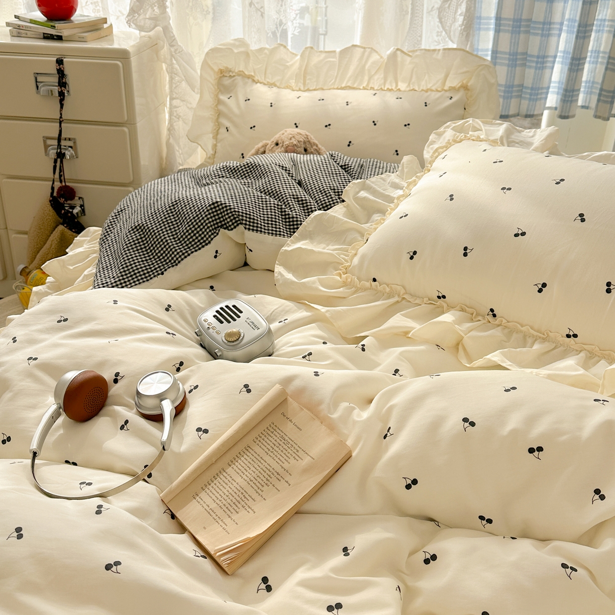 91家纺网 家纺一手货源 找家纺 （总）十里居 2026春夏新款lns花边款全棉纯棉色织水洗棉四件套