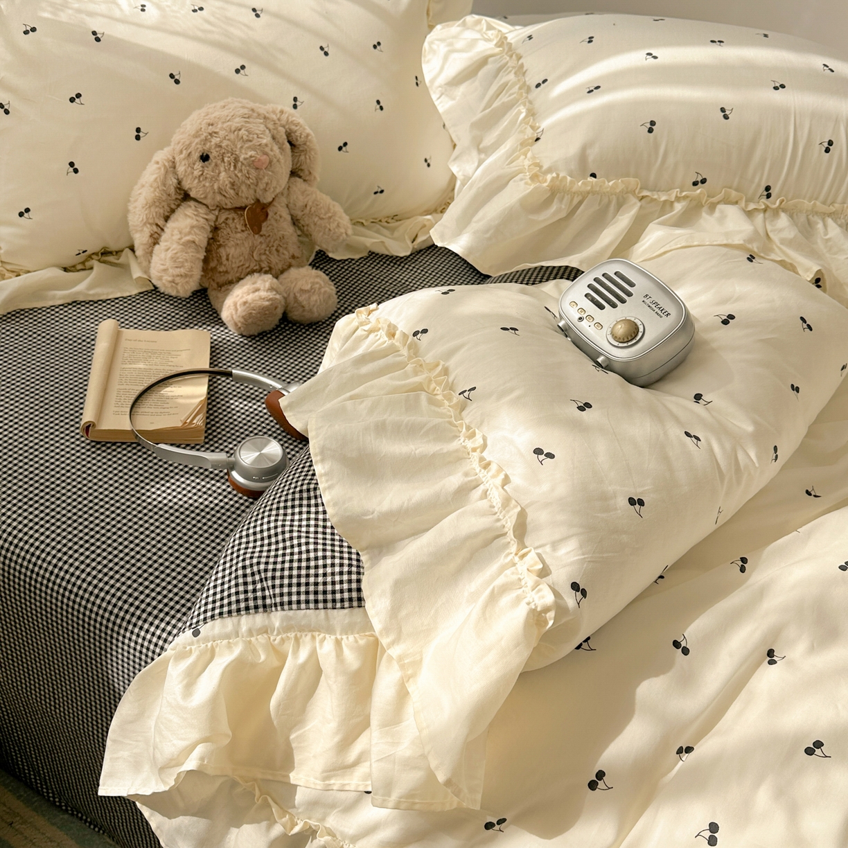 91家纺网 家纺一手货源 找家纺 （总）十里居 2026春夏新款lns花边款全棉纯棉色织水洗棉四件套