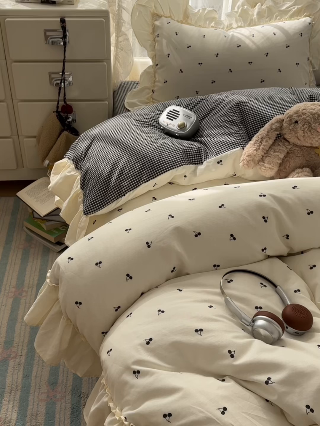 91家纺网 家纺一手货源 找家纺 （总）十里居 2026春夏新款lns花边款全棉纯棉色织水洗棉四件套