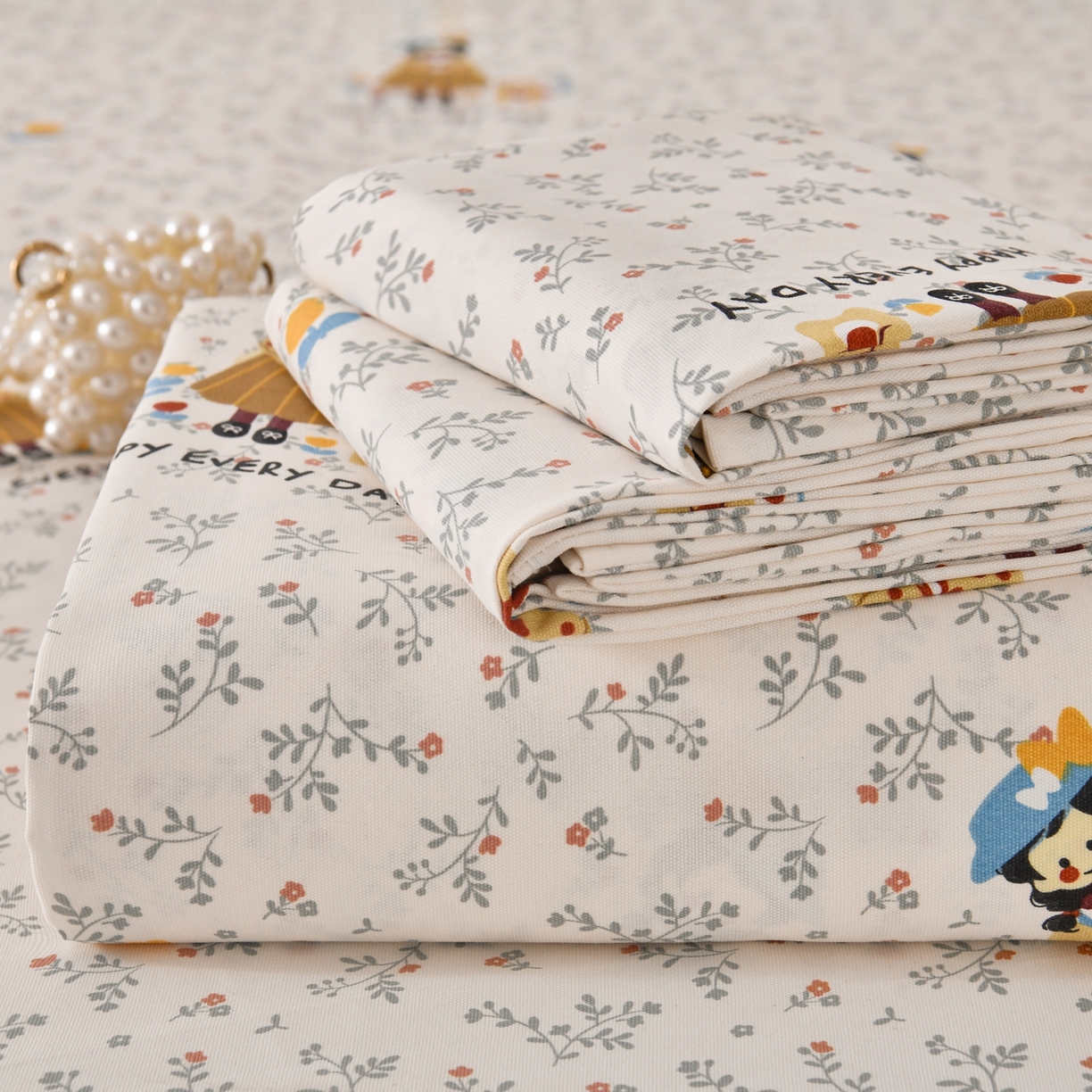 91家纺网 家纺一手货源 找家纺 （总）悠米悠家 2026新款工艺款印花老粗布床单单品床单床单单件凉席席子