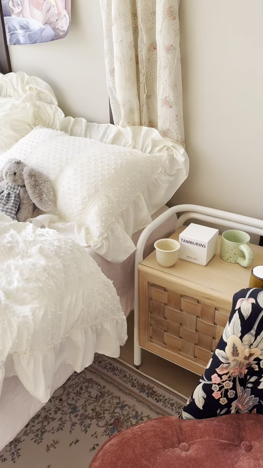 91家纺网 家纺一手货源 找家纺 轻奢坊 2026新款泡泡纱剪花四件套-满天星 满天星白