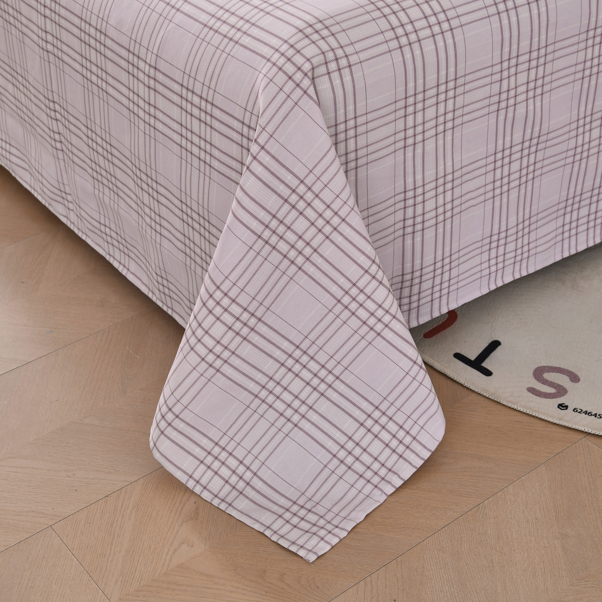 91家纺网 家纺一手货源 找家纺 悠米悠家 2026新款工艺款印花老粗布床单单品床单床单单件凉席席子 紫雾格序