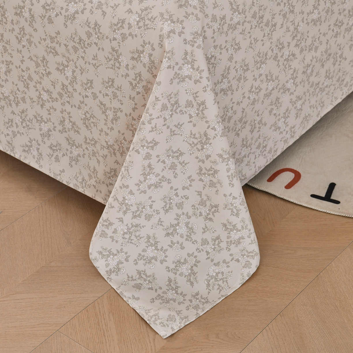 91家纺网 家纺一手货源 找家纺 悠米悠家 2026新款工艺款印花老粗布床单单品床单床单单件凉席席子 森系小野菊