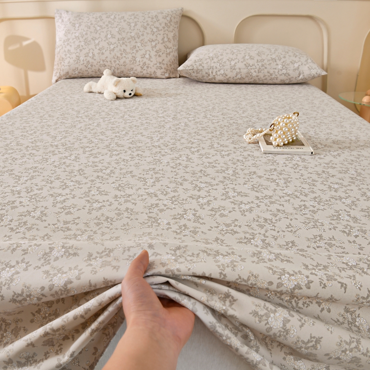 91家纺网 家纺一手货源 找家纺 悠米悠家 2026新款工艺款印花老粗布床单单品床单床单单件凉席席子 森系小野菊