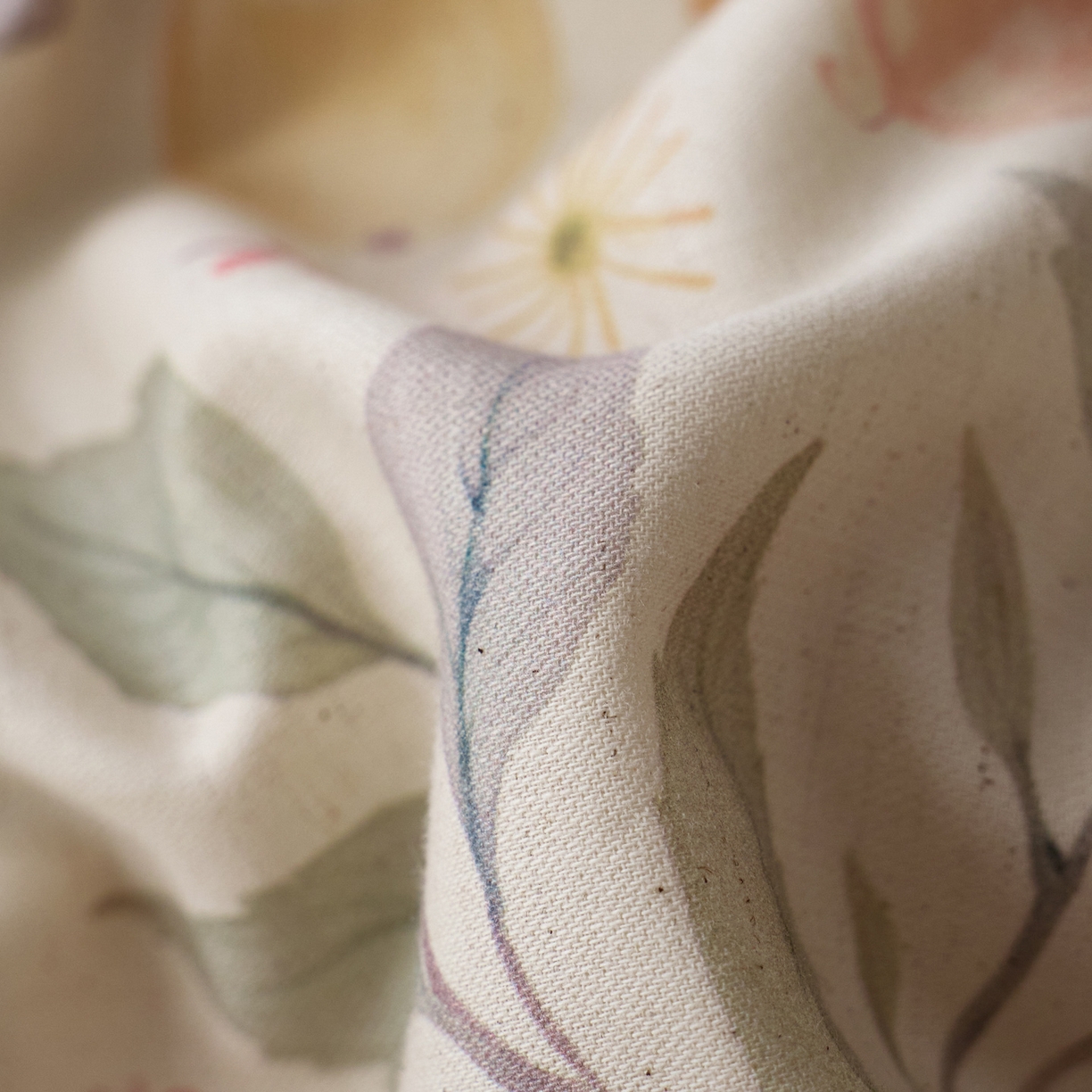 91家纺网 家纺一手货源 找家纺 如一 2026新款A类复古全棉棉麻印花四件套 果韵