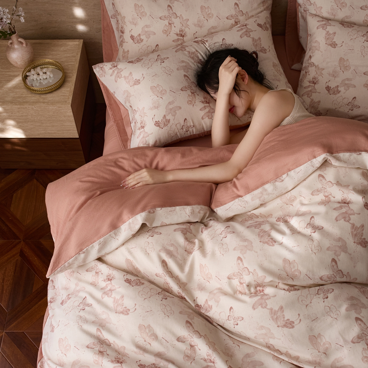 91家纺网 家纺一手货源 找家纺 （总）如一 2026新款A类复古全棉棉麻印花四件套