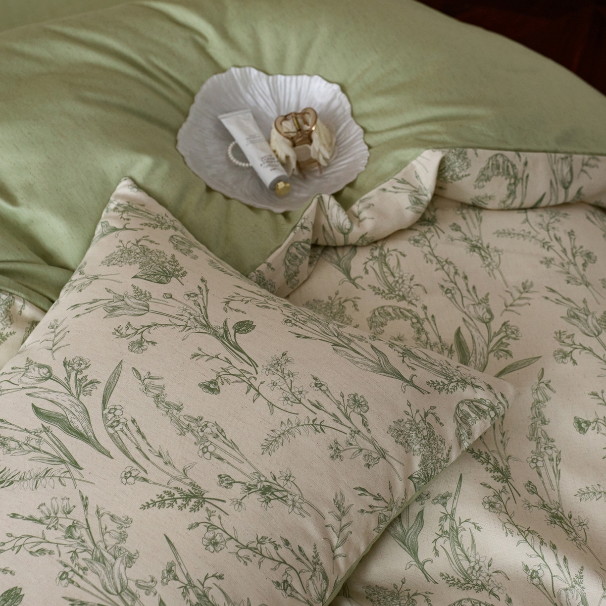 91家纺网 家纺一手货源 找家纺 如一 2026新款A类复古全棉棉麻印花四件套 漫野