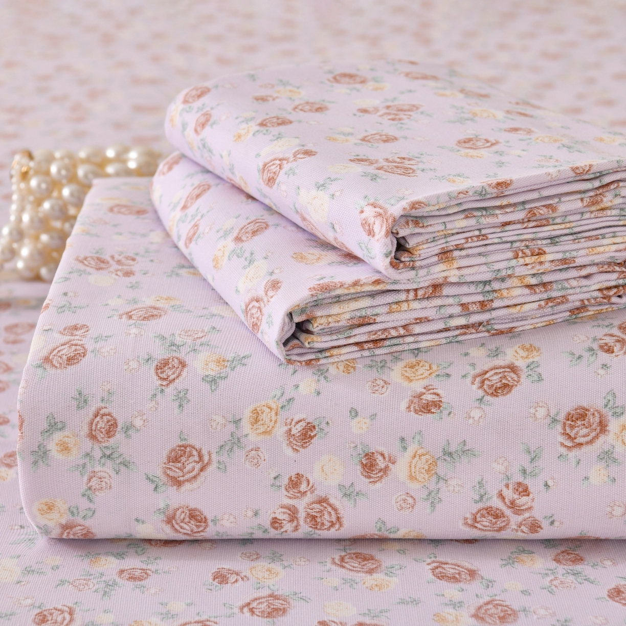 悠米悠家 2026新款工艺款印花老粗布床单单品床单床单单件凉席席子 紫雾玫瑰园