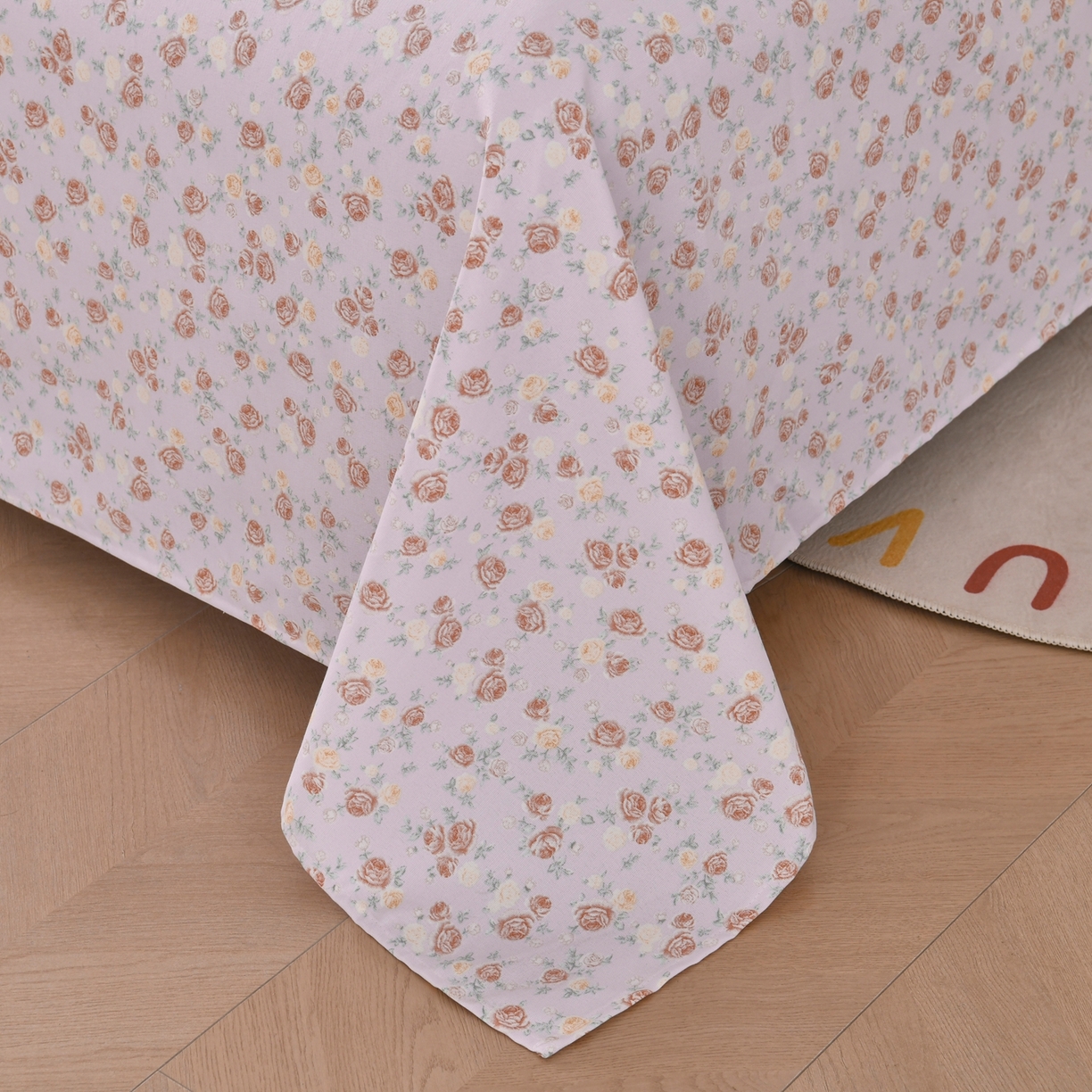 91家纺网 家纺一手货源 找家纺 悠米悠家 2026新款工艺款印花老粗布床单单品床单床单单件凉席席子 紫雾玫瑰园