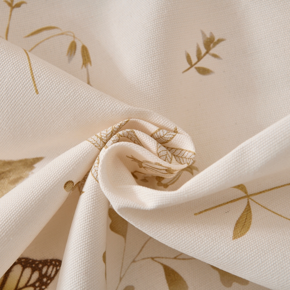 91家纺网 家纺一手货源 找家纺 悠米悠家 2026新款工艺款印花老粗布床单单品床单床单单件凉席席子 秋野蝶叶集