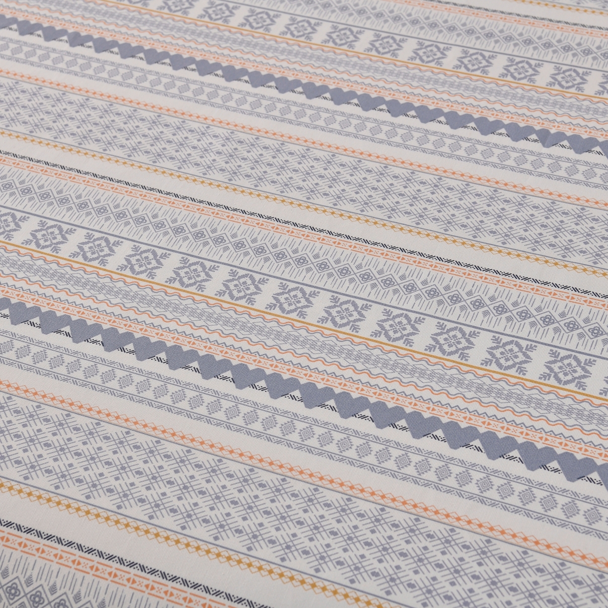 91家纺网 家纺一手货源 找家纺 悠米悠家 2026新款工艺款印花老粗布床单单品床单床单单件凉席席子 波西米亚几何条