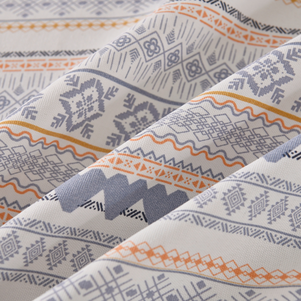 91家纺网 家纺一手货源 找家纺 悠米悠家 2026新款工艺款印花老粗布床单单品床单床单单件凉席席子 波西米亚几何条