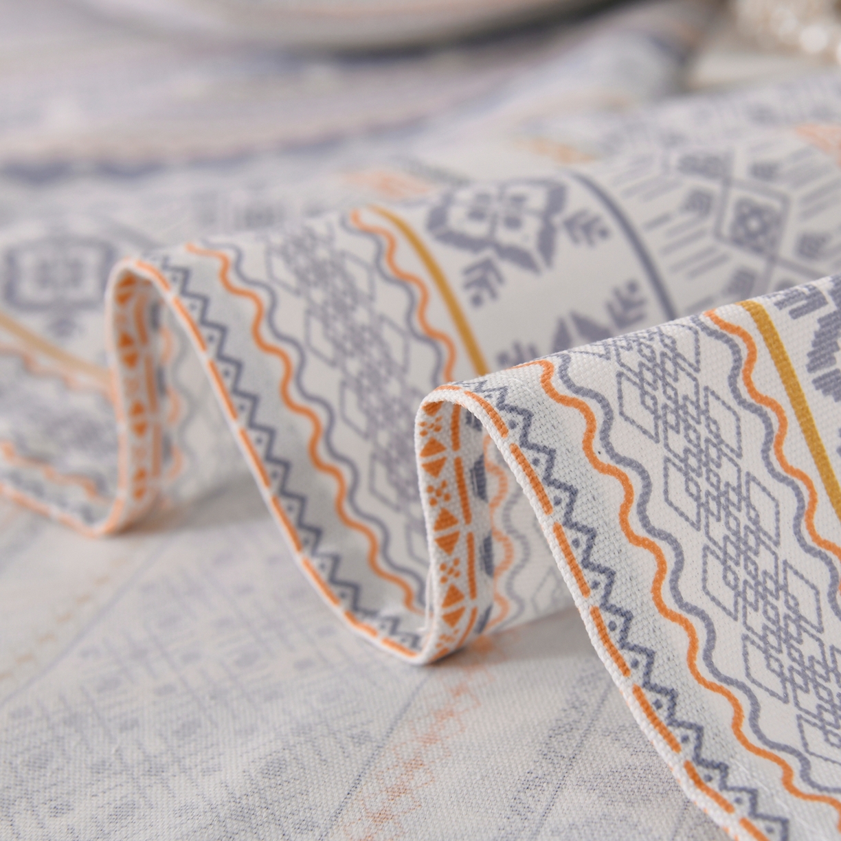 91家纺网 家纺一手货源 找家纺 悠米悠家 2026新款工艺款印花老粗布床单单品床单床单单件凉席席子 波西米亚几何条