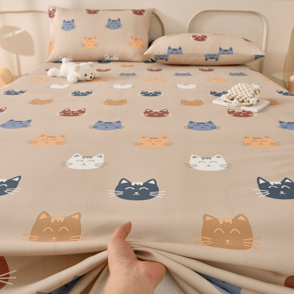 91家纺网 家纺一手货源 找家纺 悠米悠家 2026新款工艺款印花老粗布床单单品床单床单单件凉席席子 奶咖喵星集