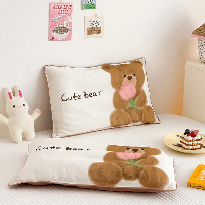 91家纺网 家纺一手货源 找家纺 （总）嗨生活 2026新款全棉纯棉双层纱大版枕套儿童枕套幼儿园枕套枕芯单品枕套枕套单件